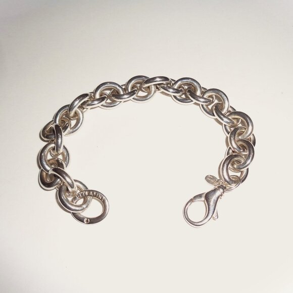 Milor Ultrafine 950 (purer than 925 Sterling Silver) Rolo ChainLink 8" Bracelet - Picture 2 of 7